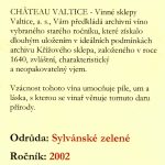 2002 Sylvánské zelené Château Valtice