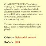 1983 Sylvánské zelené Château Valtice